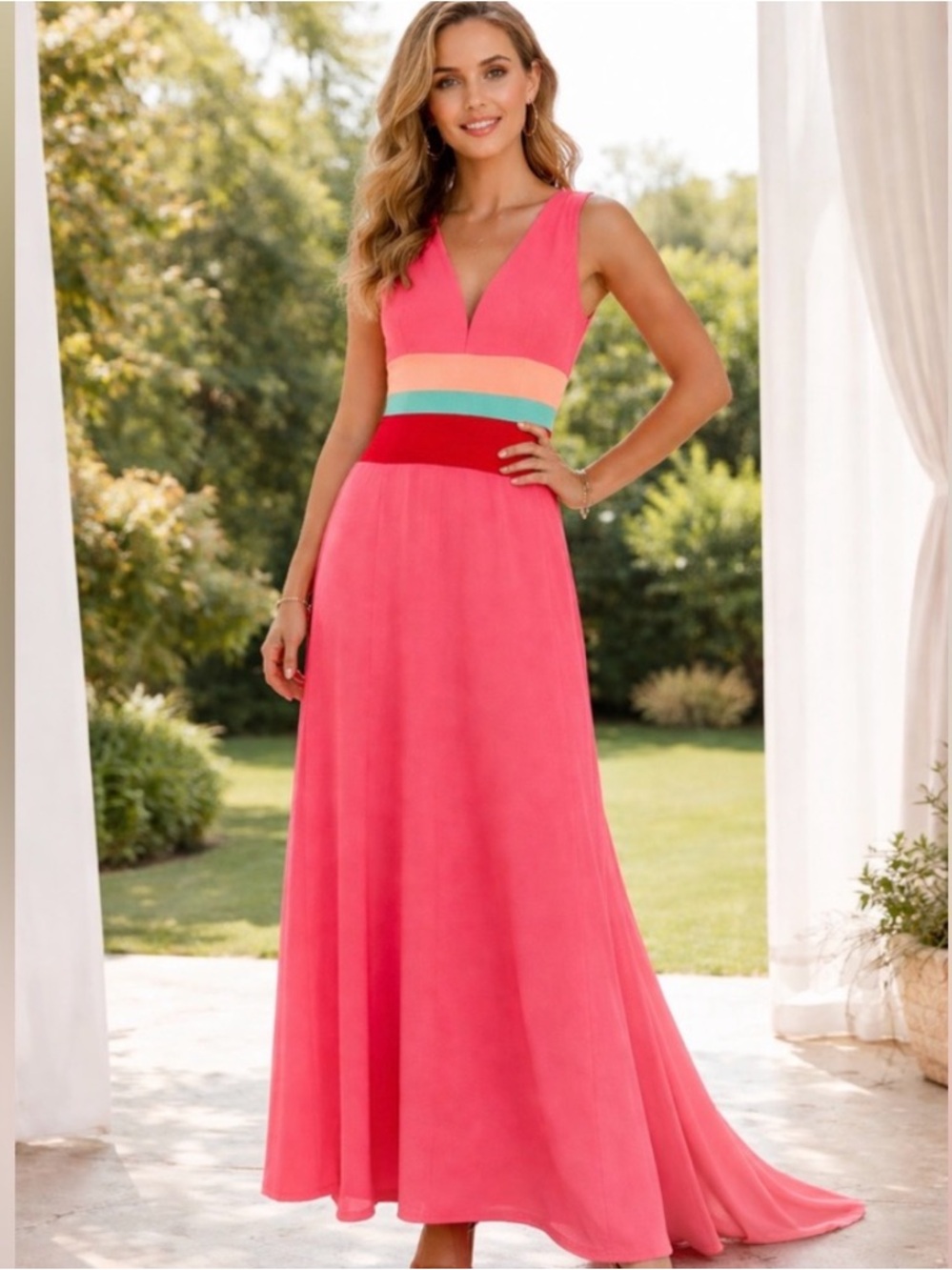 ❤️ BCBG Lisette Sherbet Gown Dress Size 2 NWOT